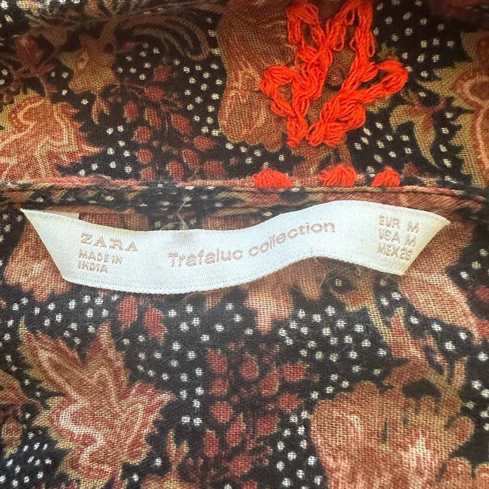 Zara Trafaluc Collection Embroidered floral Tunic Dress - Picture 3 of 10